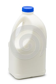 Gallon of milk on white background