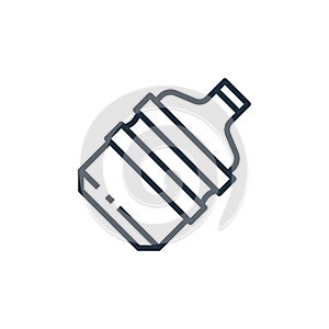 gallon vector icon isolated on white background. Outline, thin line gallon icon for website design and mobile, app development.