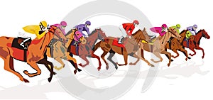 Gallop Horse Racing Isolated