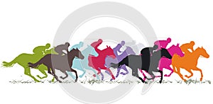 Gallop Horse Racing Isolated -