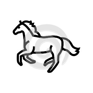 galloping horse breeding line icon vector illustration photo