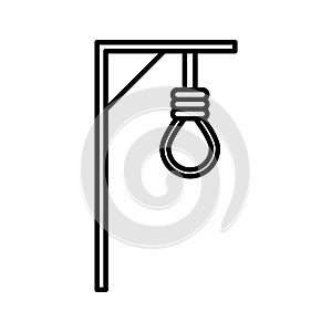 gallows icon linear logo mark in black and white