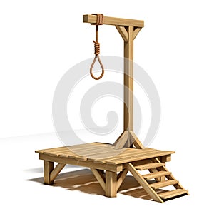 Gallows on white background 3d illustration