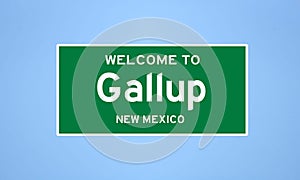 Gallup, New Mexico city limit sign. Town sign from the USA.