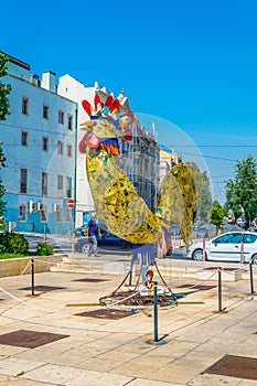 Galo de Barcelos statue in Lisbon, Portugal