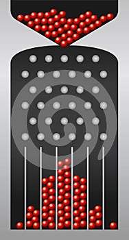 Galton board showing normal distribution