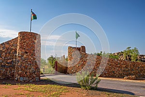 Galton Gate to Etosha National Park in Namibia, south Africa