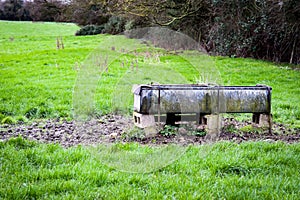 Galvanised cattle drinking trough
