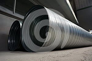 Galvanised steel ducting tubing for air extraction photo