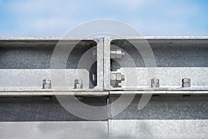 Galvanized bolted connection of steel elements of framework