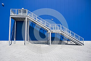 Galvanized Industrial Stairs Fire Escape photo