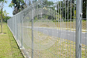 Galvanized iron anti-theft security fencing.