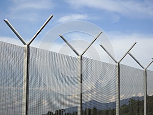 Galvanized iron anti-theft security fencing.