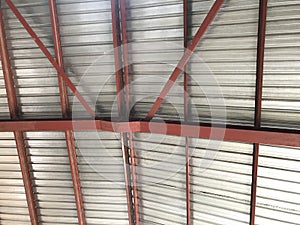 Galvanized steel thin Roofing sheet with structural steel beam support for an Warehouse towards materials storage