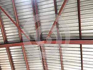 Galvanized steel thin Roofing sheet with structural steel beam support for an Warehouse towards materials storage