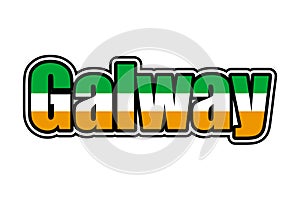 Galway sign icon with Irish flag colors