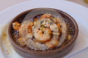 Gambas Al Ajillo - traditional spanish food photo