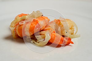 Gamberi in Saor Prawns or Shrimps in Venetian Style Marinade photo