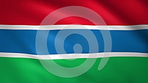 The Gambia flag waving in the wind