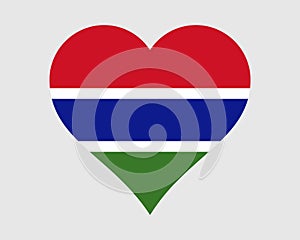 The Gambia Heart Flag. Gambian Love Shape Country Nation National Flag. Republic of The Gambia Banner Icon Sign Symbol. EPS Vector