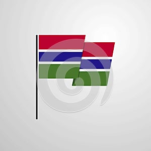 Gambia waving Flag design vector background