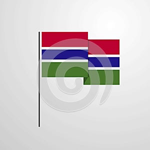 Gambia waving Flag design vector background