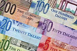 Gambian money - dalasi a background