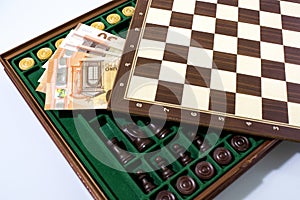 Gamble composition with chess and money