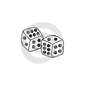 Gamble dice sketch doodle