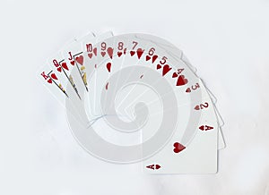 Gamble Playing Cards Heart Suit on White