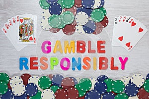 Gamble Responsibly - winning and losing hands