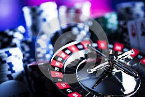 Gambling in casino. Casino theme background.