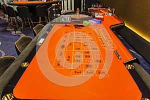 Gambling casino roulette table