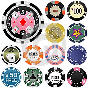 Gambling chips vector 2