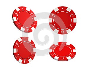 Gambling Chips on White. Clipping path