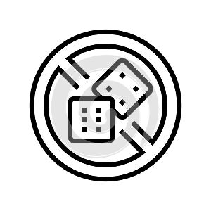 gambling game addiction line icon vector illustration