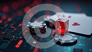 Gambling Game With Dice And Cards