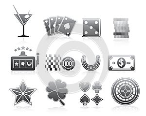 Gambling Icons Silhouette Series Set