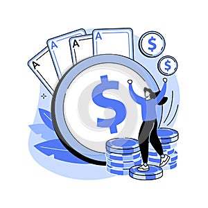 Gambling income abstract concept vector illustration.