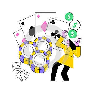 Gambling income abstract concept vector illustration.