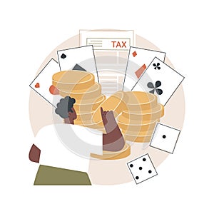 Gambling income abstract concept vector illustration. photo