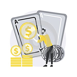 Gambling income abstract concept vector illustration. photo