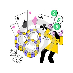 Gambling income abstract concept vector illustration. photo