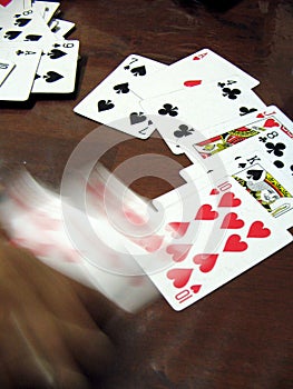 Gambling in motion(hand in motion)