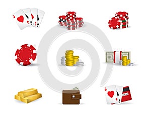 Gambling - poker icon set