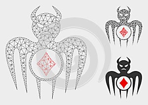 Gambling Spectre Devil Vector Mesh 2D Model and Triangle Mosaic Icon