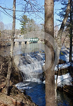 Gambo Falls and Dam, Windham, Maine, March 19, 2021 photo