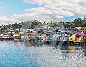 Gamboa Palafitos Stilt Houses - Castro, Chiloe Island, Chile photo