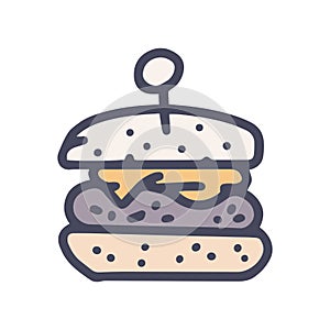 gamburger color vector doodle simple icon design