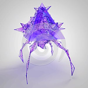 Game 3D geometric Flying Monster. Vector